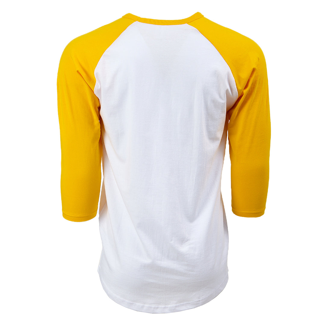 Raglan Baseball T-shirt White/Yellow - Rich Cotton